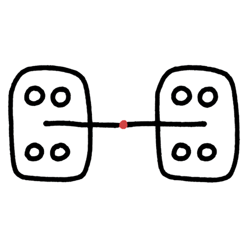 Two networks side by side joined at a single peering point